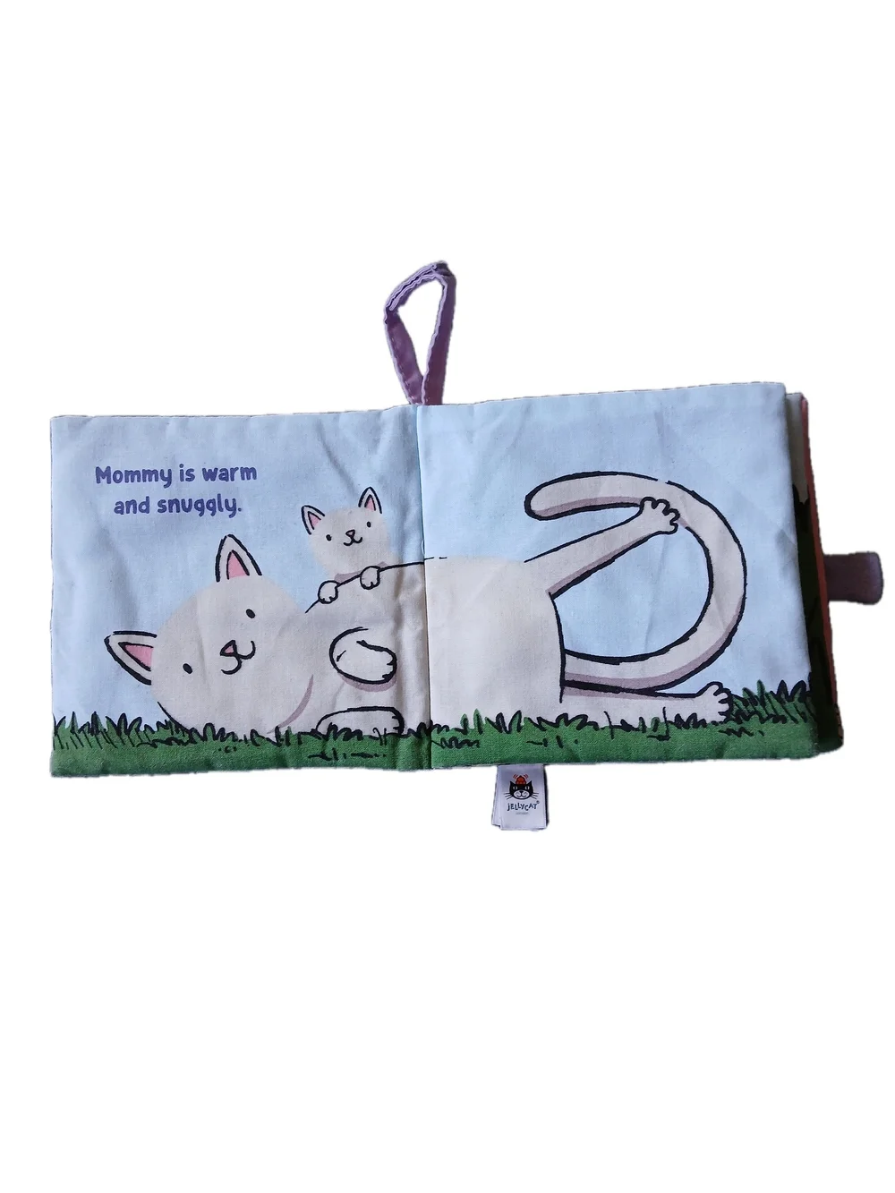 Jellycat Lavender 'Mommy Loves Me' Cat Soft Fabric Book